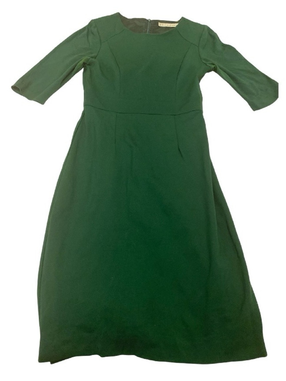 $298 Trina Turk Green Monarch Sheath Dress (Small/ See Flaws & Measurements)